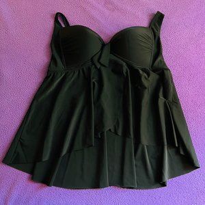 Torrid Black Fly Away Tankini Swimsuit Top - 4R